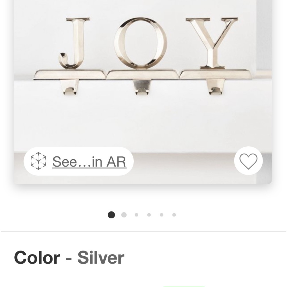 Stocking holder- JOY in silver